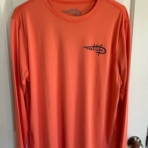 Reel Life Men's Coral Long Sleeve Tee